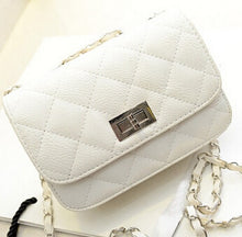 Load image into Gallery viewer, Fashion new handbags High quality PU leather Women bag Small incense wind chain Lozenge Shoulder bag Lock Stereotypes lattice
