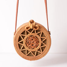 Load image into Gallery viewer, Woven Rattan Bag Round Straw Shoulder Bag Small Beach HandBags Women Summer Hollow Handmade Messenger Crossbody Bags