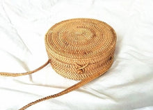 Load image into Gallery viewer, Woven Rattan Bag Round Straw Shoulder Bag Small Beach HandBags Women Summer Hollow Handmade Messenger Crossbody Bags