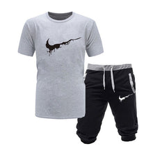 Load image into Gallery viewer, 2019 New Men Fashion Two Pieces Sets T Shirts+Shorts Suit Men Summer Tops Tees Fashion Tshirt High Quality men clothing