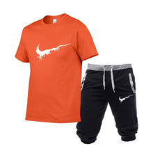 Load image into Gallery viewer, 2019 New Men Fashion Two Pieces Sets T Shirts+Shorts Suit Men Summer Tops Tees Fashion Tshirt High Quality men clothing