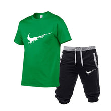 Load image into Gallery viewer, 2019 New Men Fashion Two Pieces Sets T Shirts+Shorts Suit Men Summer Tops Tees Fashion Tshirt High Quality men clothing