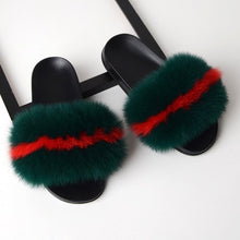 Load image into Gallery viewer, SARSALLYA Fur Slippers Women Real Fox Fur Slides Home Furry Flat Sandals Female Cute Fluffy House Shoes Woman Brand Luxury 2019