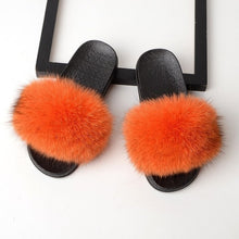 Load image into Gallery viewer, SARSALLYA Fur Slippers Women Real Fox Fur Slides Home Furry Flat Sandals Female Cute Fluffy House Shoes Woman Brand Luxury 2019