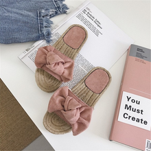 Load image into Gallery viewer, vertvie 2019 Women's Slippers Bowknot Lady Pink Slipper Summer Flat Sandals Summer Vacation Beach Casual Indoor Shoes Flip Flops