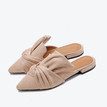 Load image into Gallery viewer, MCCKLE Women Slippers Flock Bowtie Female Mules Fashion Low Heels Shoes Pointed Toe Ladies Plus Size Elegant Woman Slipper