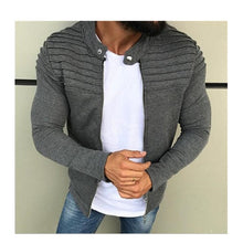 Load image into Gallery viewer, Spring Autumn New Men's Zipper Jacket Male Casual Streetwear Long Sleeves Solid Coat Men Stripe Brushed Clothing