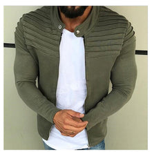 Load image into Gallery viewer, Spring Autumn New Men's Zipper Jacket Male Casual Streetwear Long Sleeves Solid Coat Men Stripe Brushed Clothing