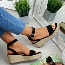 Load image into Gallery viewer, SHUJIN Sommer Platform Sandals 2019 Fashion Women Sandal Wedges Shoes Casual Woman Peep Toe Black Platform Sandals Outside Shoes