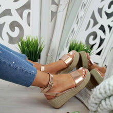 Load image into Gallery viewer, SHUJIN Sommer Platform Sandals 2019 Fashion Women Sandal Wedges Shoes Casual Woman Peep Toe Black Platform Sandals Outside Shoes
