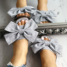 Load image into Gallery viewer, New Summer Fashion Cloth Bow Knot Women's Slippers Fashion Beach Outdoor Flat Slippers Flip Flops Female Round Toe Beach Slides