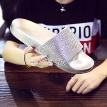 Load image into Gallery viewer, Rhinestone Women Slippers Flip Flops Summer Slides Women Shoes Crystal Diamond Bling Beach Slides Sandals Casual Shoes Slip On