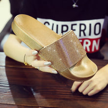 Load image into Gallery viewer, Rhinestone Women Slippers Flip Flops Summer Slides Women Shoes Crystal Diamond Bling Beach Slides Sandals Casual Shoes Slip On
