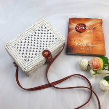 Load image into Gallery viewer, Woven Rattan Bag Round Straw Shoulder Bag Small Beach HandBags Women Summer Hollow Handmade Messenger Crossbody Bags