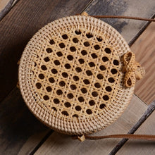 Load image into Gallery viewer, Woven Rattan Bag Round Straw Shoulder Bag Small Beach HandBags Women Summer Hollow Handmade Messenger Crossbody Bags