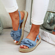 Load image into Gallery viewer, vertvie Summer Casual Bow Tie Womens Sandals Buckle Strap Flats Sandals Shoes For Woman Solid Color Peep Toe Sandalias Mujer