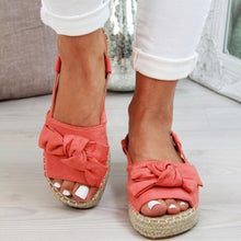 Load image into Gallery viewer, vertvie Summer Casual Bow Tie Womens Sandals Buckle Strap Flats Sandals Shoes For Woman Solid Color Peep Toe Sandalias Mujer